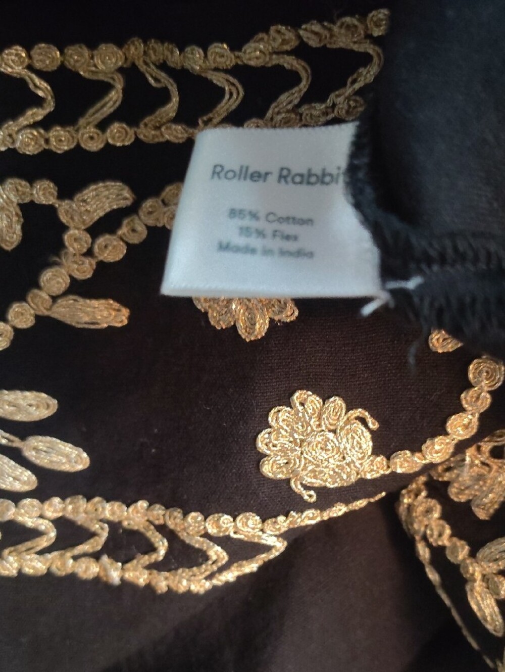 Roller Rabbit Black Maxi Dress with Gold Embroidery - Picture 11 of 12